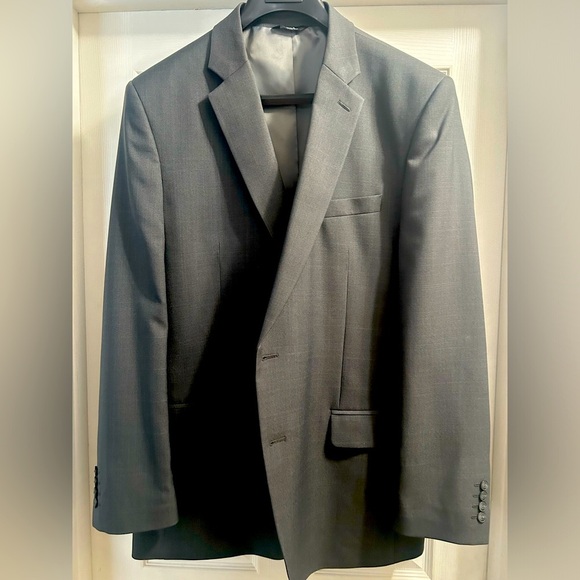 Haggar, tailored fit, travel Performance Stria Suit Jacket, dark Heather gray - Picture 1 of 8